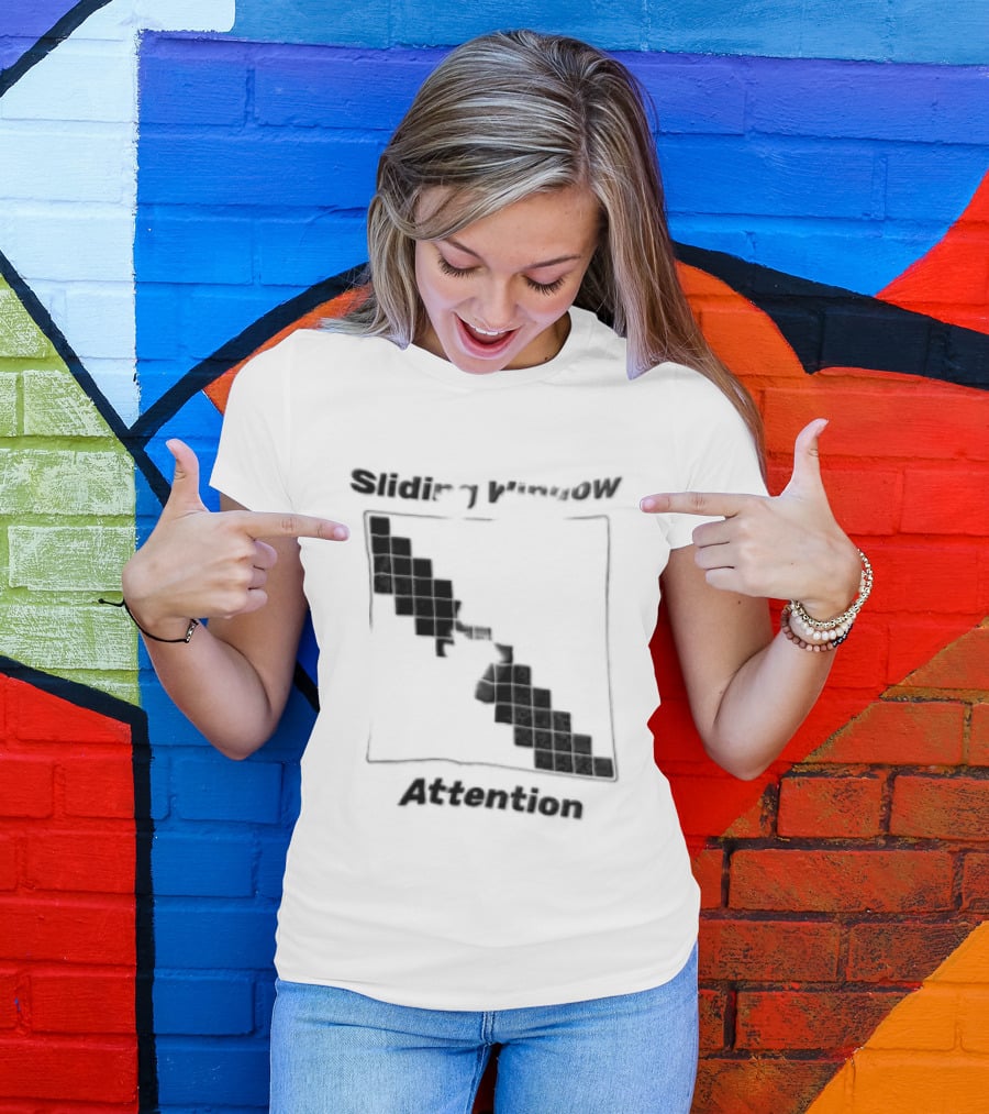 Sliding Window Attention Mechanism Diagram T-Shirt