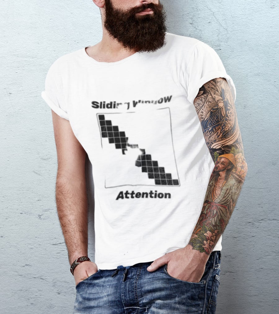 Sliding Window Attention Mechanism Diagram T-Shirt