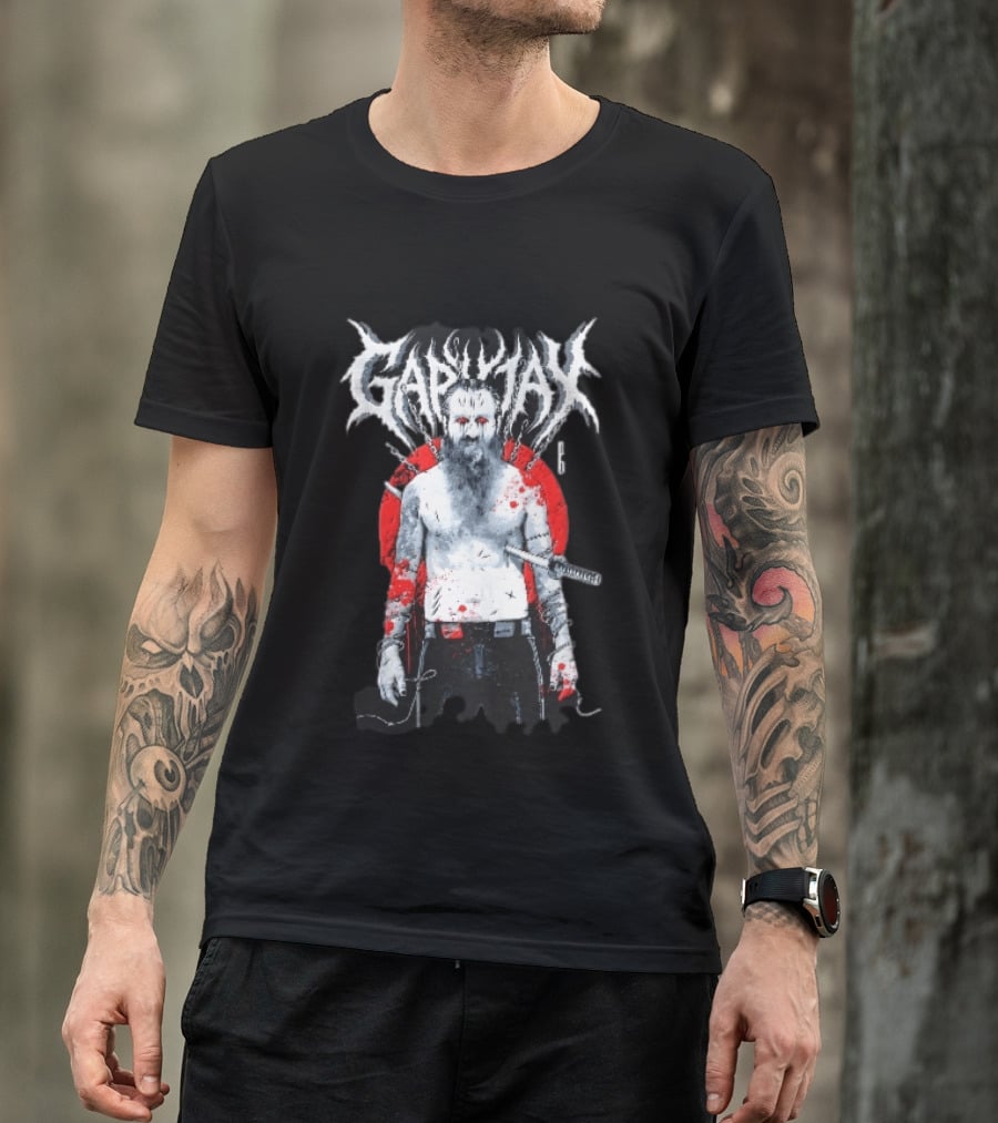 Gapjax Bloody Man Katana Sword Barbed Wire T-Shirt