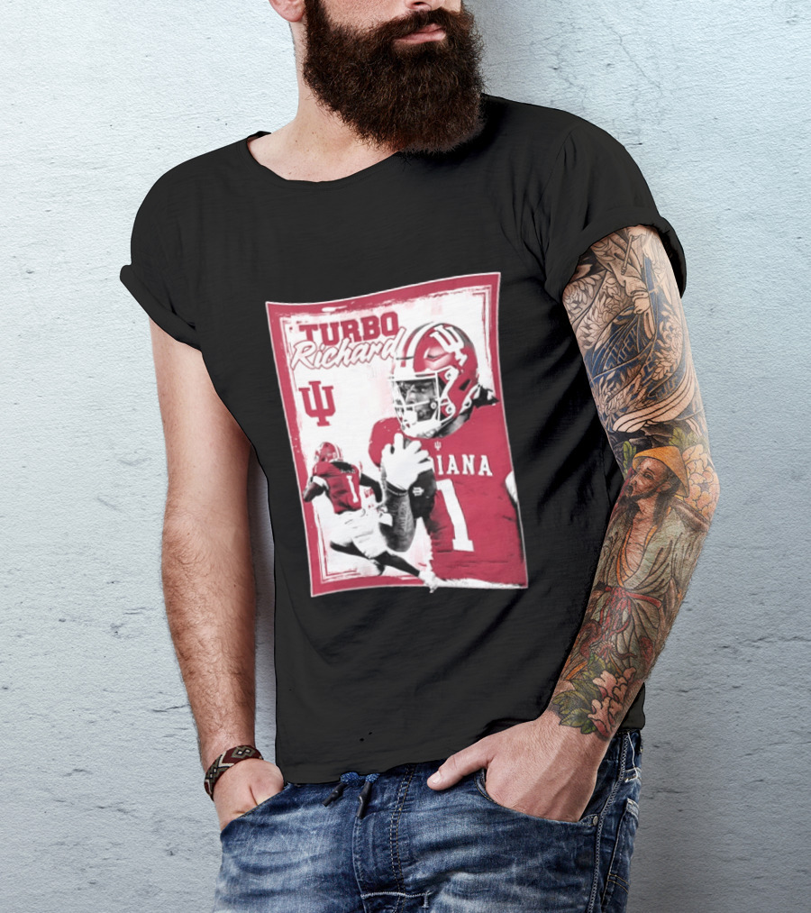 Indiana Hoosiers Turbo Richard #1 Football Powerhouse T-Shirt