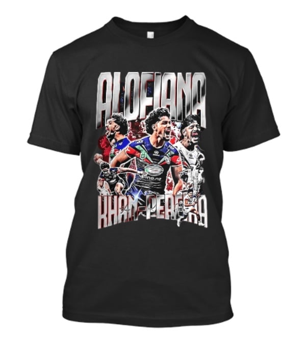 Alofiana Khan Pereira Rugby Action Collage Bootleg One New Zealand Warriors T-Shirt