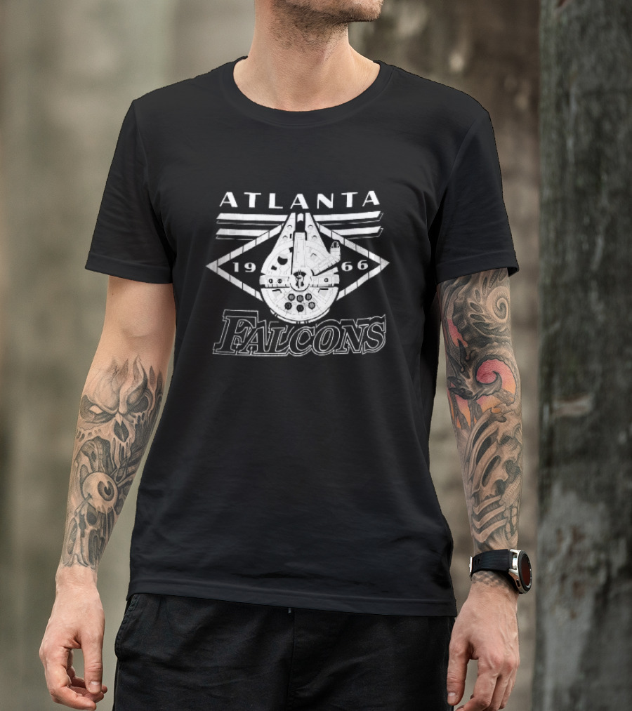 Atlanta Falcons 1966 Star Wars Millennium Falcon Diamond Frame T-Shirt