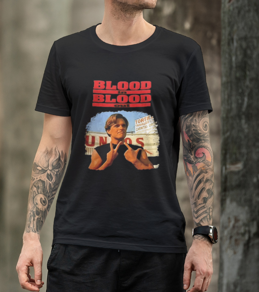 Blood In Blood Out Hand Gesture Tortillas Tamales Carnitas Image T-Shirt
