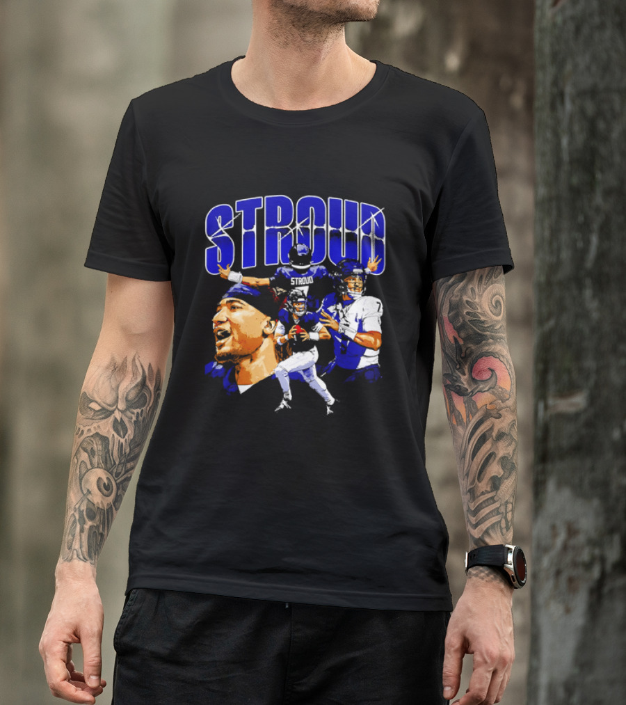 C.J. Stroud Houston Collage Football Quarterback Action And Energy T-Shirt