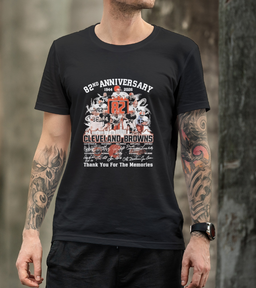 Cleveland Browns 82nd Anniversary 1944 2026 Thank You For The Memories Signatures T-Shirt