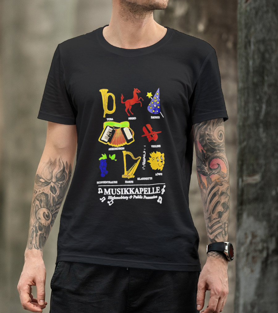 Musikkapelle Highsnobiety And Public Possession Tuba Speed Zauber Akkordeon Wolke Hopfentruabe Harfe Klarinet Löwe T-Shirt