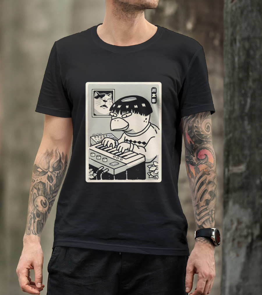 Yokai Synths Kappa Playing Keyboard Japanese Monster T-Shirt