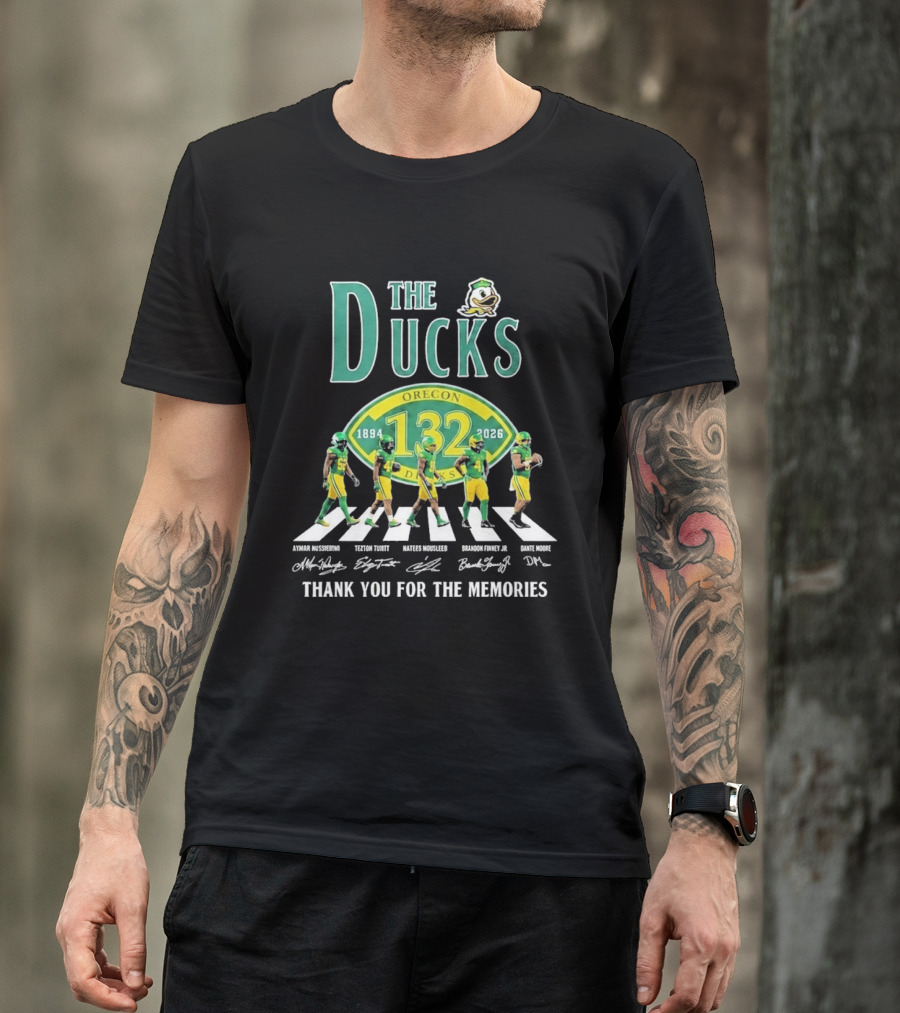 Oregon Ducks 132nd Anniversary 1894 2026 Abbey Road Thank You For The Memories T-Shirt