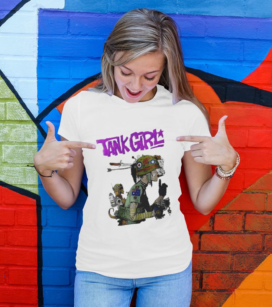 Tank Girl Charlie Dont Surf Punk Woman Helmet Gun Cigar Cartoon T-Shirt