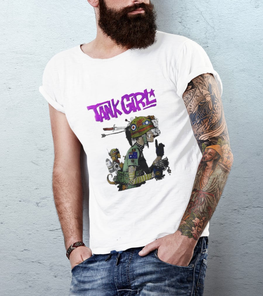 Tank Girl Charlie Dont Surf Punk Woman Helmet Gun Cigar Cartoon T-Shirt