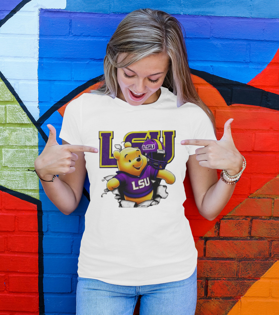 LSU Tigers Winnie The Pooh Football Team T-Shirt