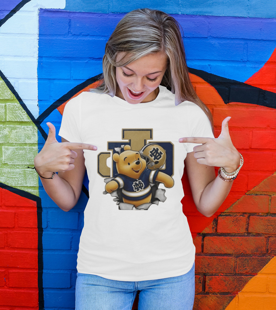 Notre Dame Fighting Irish Winnie The Pooh Football Fan Gear T-Shirt