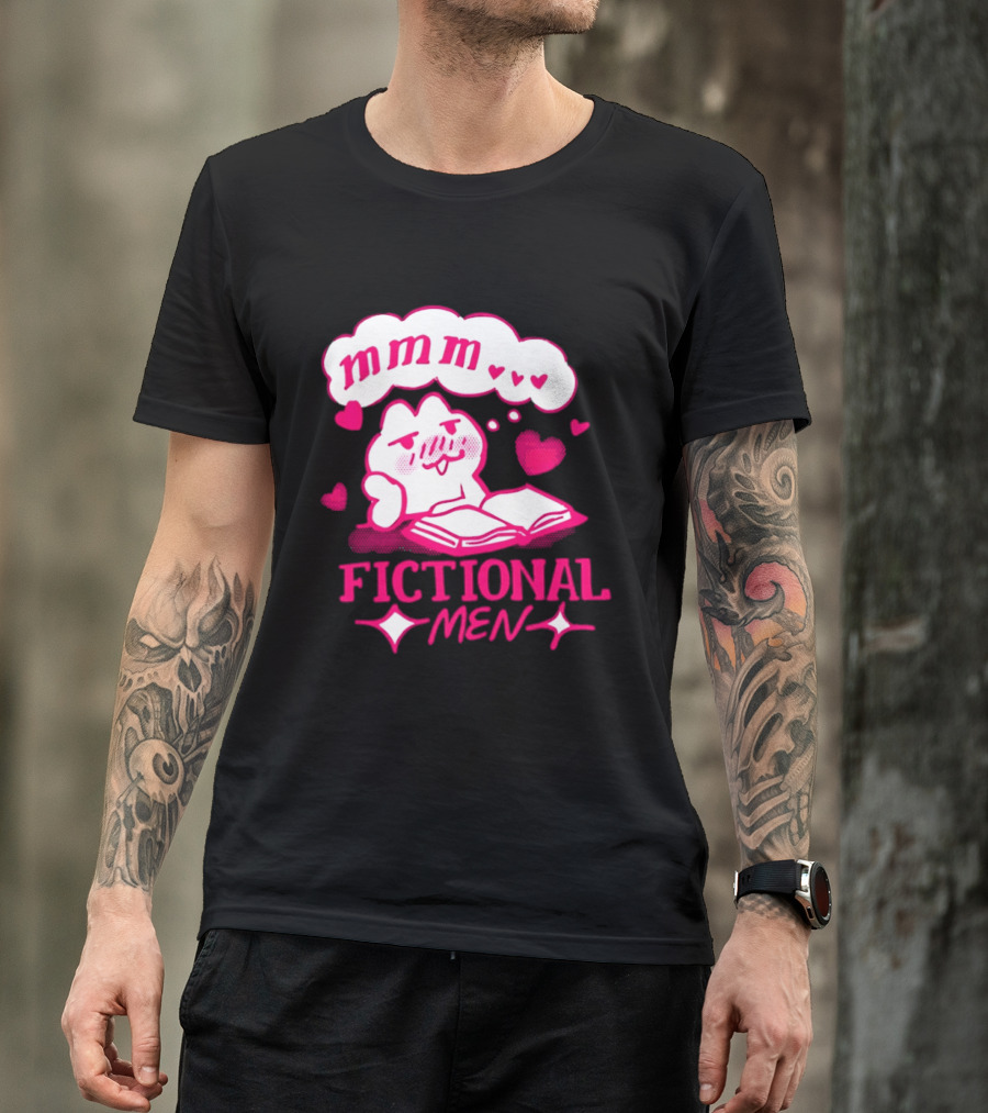 Fictional Men Mmm Hearts Cute Cartoon Reading T-Shirt