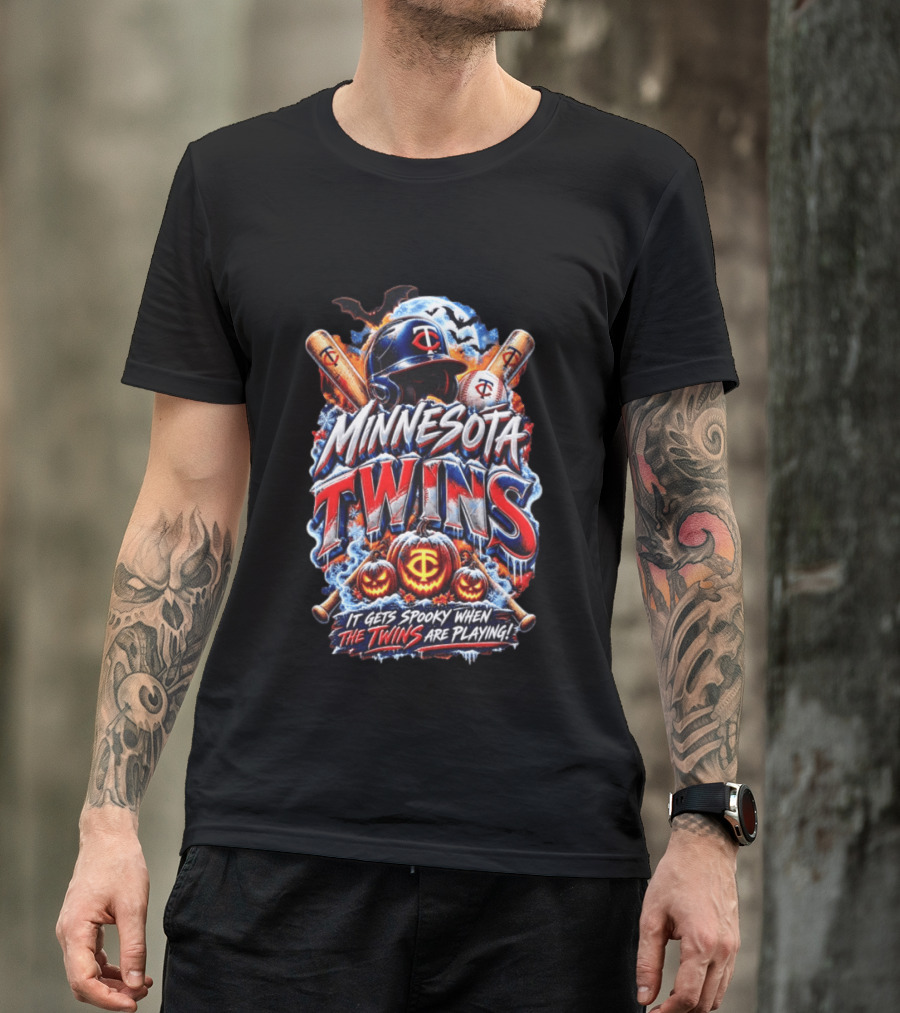Minnesota Twins Halloween Spooky Baseball T-Shirt