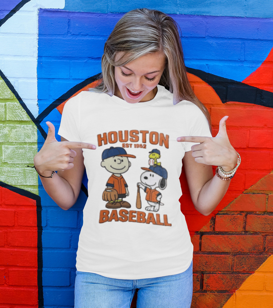 Charlie Brown Snoopy Houston Baseball Est 1962 T-Shirt