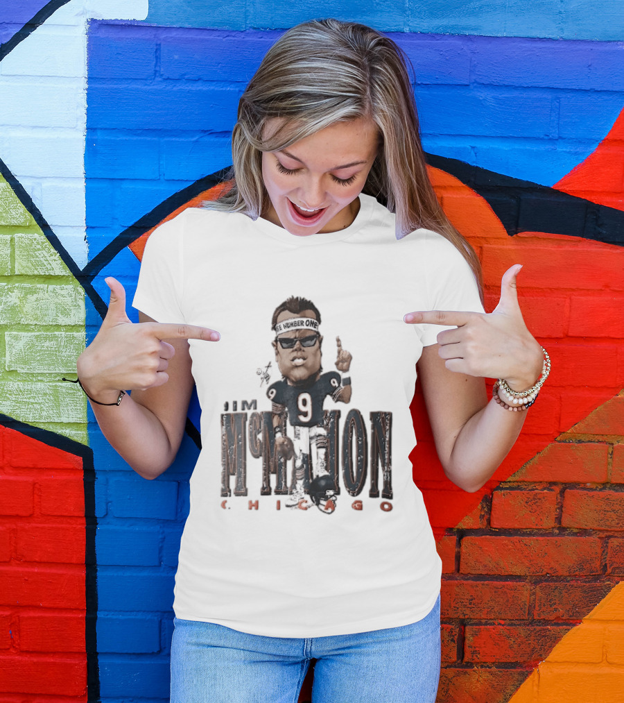 Chicago Bears Jim McMahon Were Number One Caricature Player Helmet T-Shirt