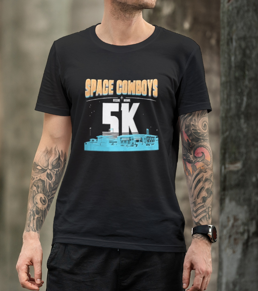 Space Cowboys 5k Cyan Ballpark Cityscape Night Stars T-Shirt