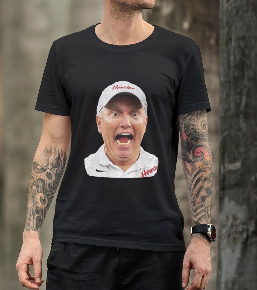 Houston Coach Willie Fritz Screaming UH Cougars T-Shirt