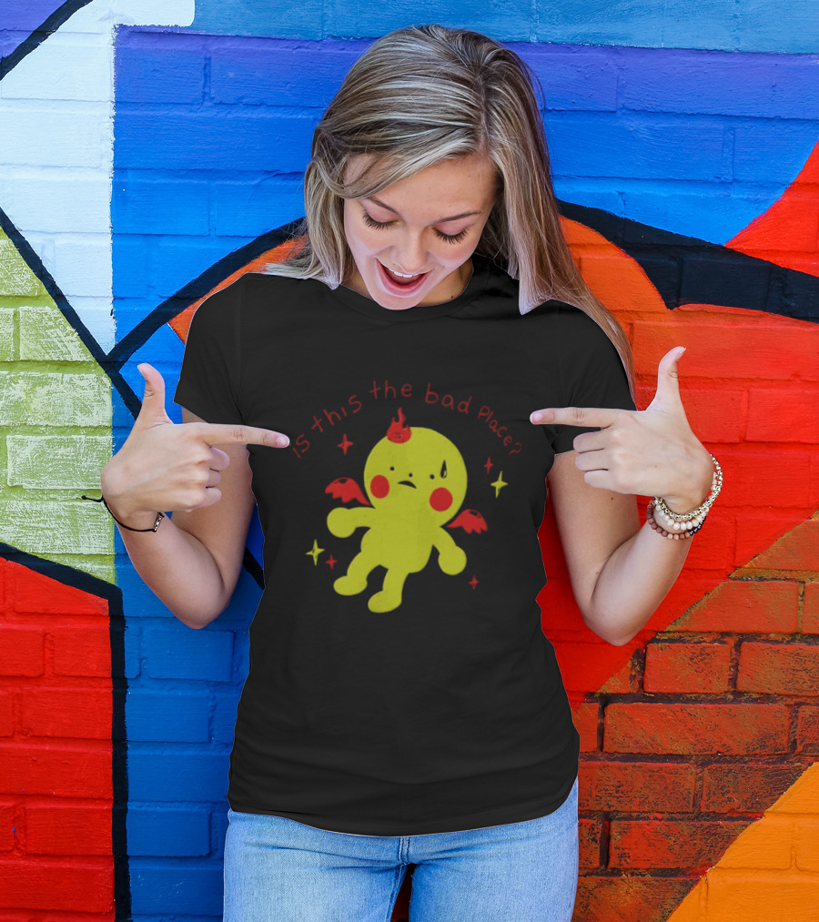 Is This The Bad Place Demon Creature Red Wings Yellow T-Shirt