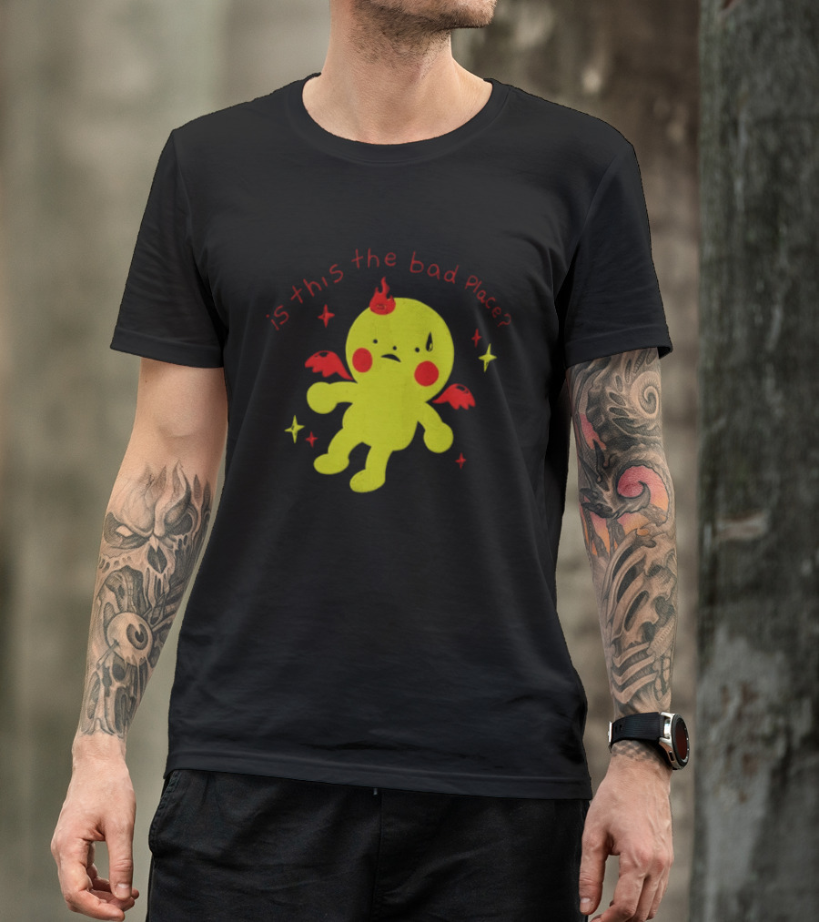 Is This The Bad Place Demon Creature Red Wings Yellow T-Shirt