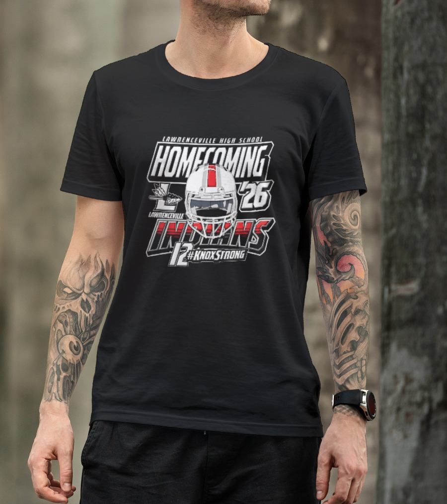 Lawrenceville Indians Knox Strong 12 Homecoming 26 Football Helmet T-Shirt