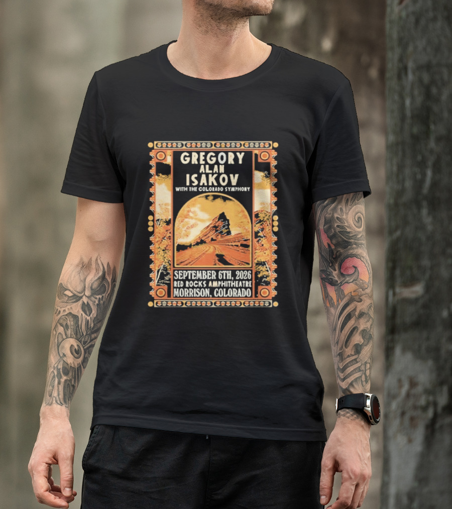 Gregory Alan Isakov With The Colorado Symphony Red Rocks Amphitheatre September 6th 2026 Morrison Colorado T-Shirt