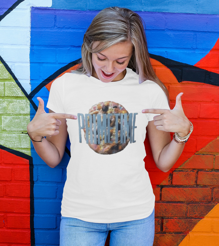 Primetime Iridescent Rainbow Tie Dye Chocolate Cookie T-Shirt