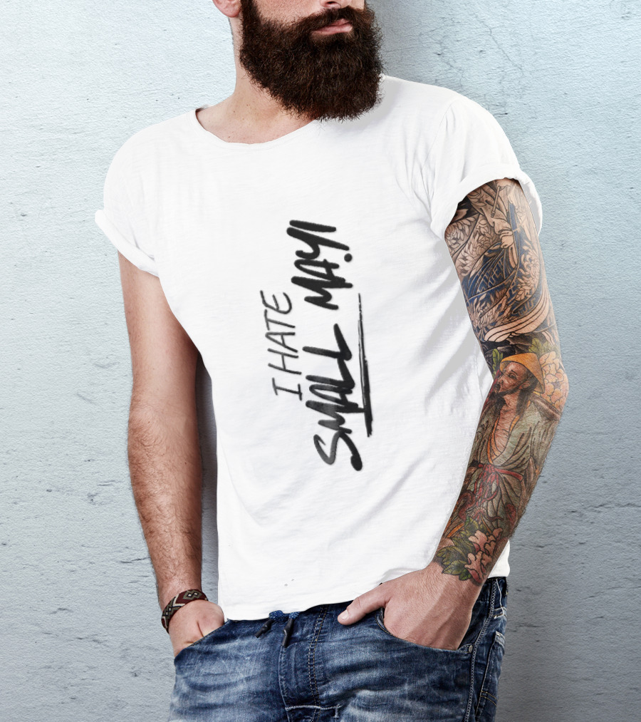 I Hate Small Talk Black Brush Lettering Handwritten Script T-Shirt