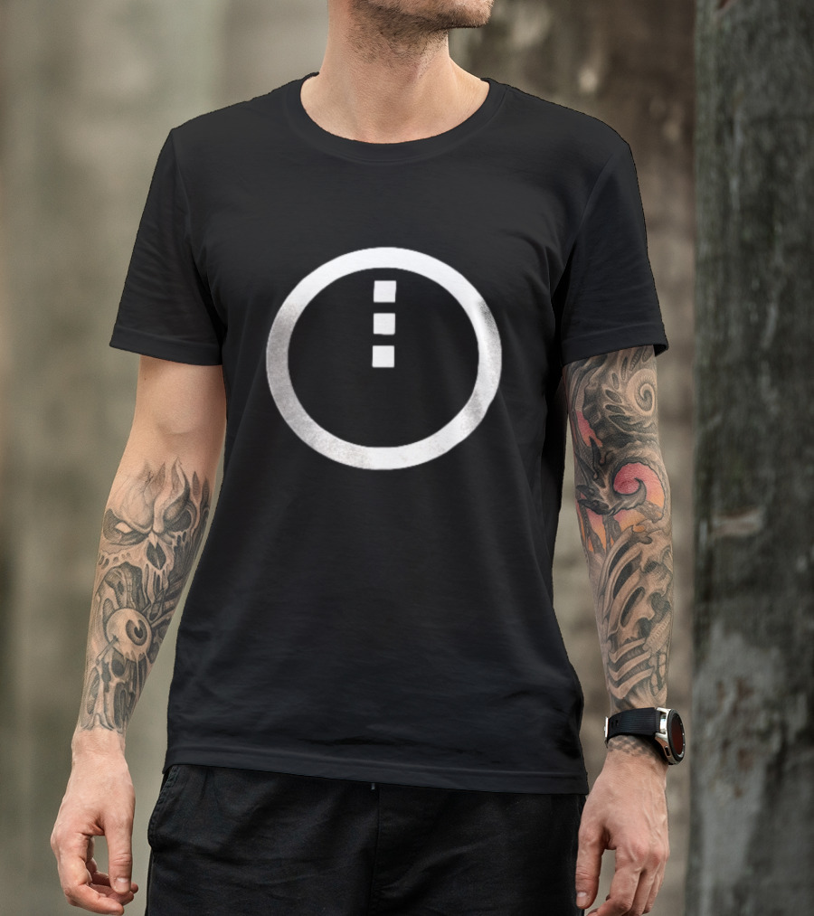 Circle Enclosing Three Vertical Stacked Squares T-Shirt