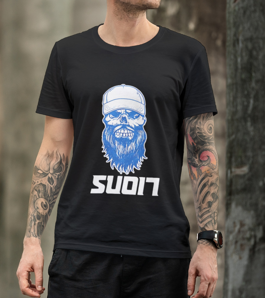 Luke Combs Skull Cap Beard Detroit Lions SUD17 T-Shirt