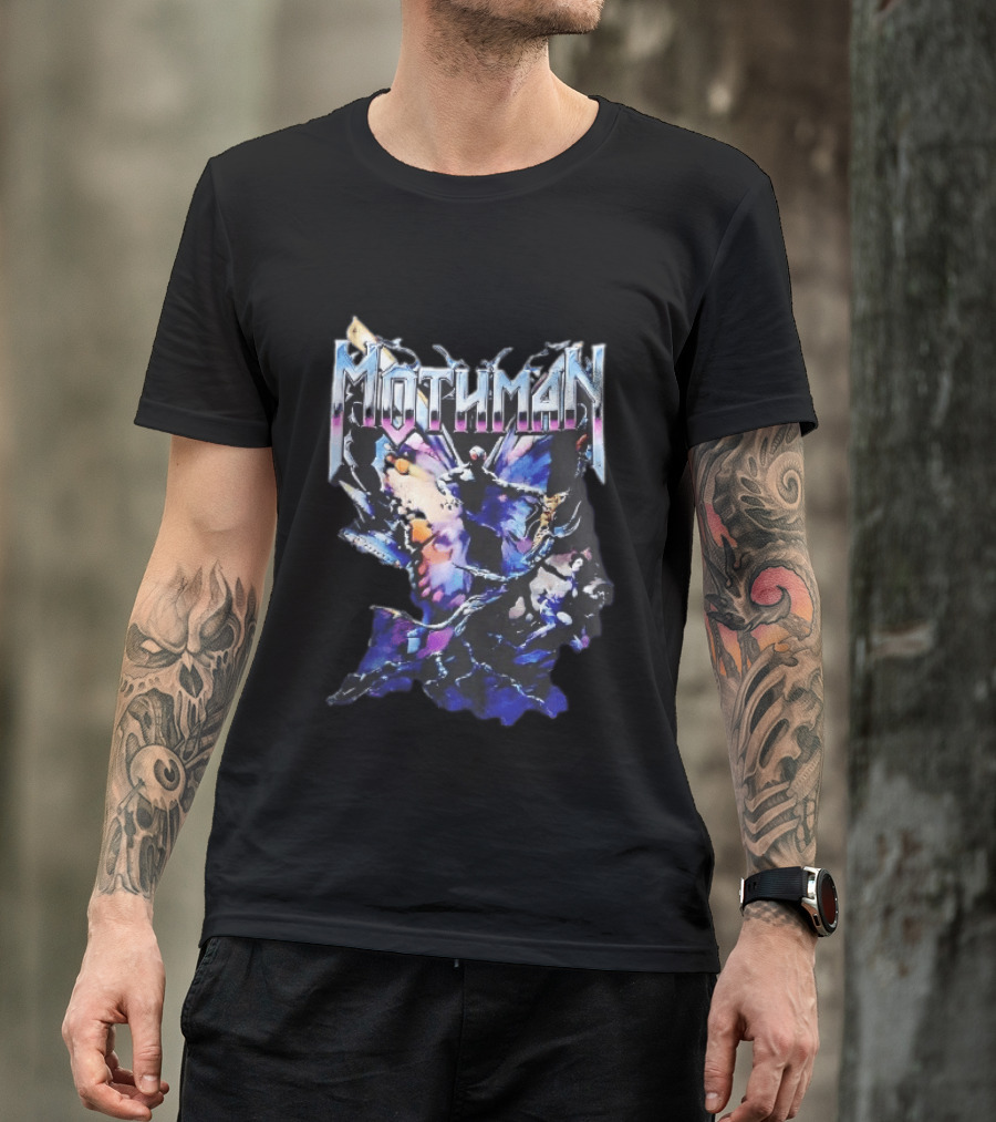 Mothman Glowing Red Eyes Giant Wings Heavy Metal UFO T-Shirt
