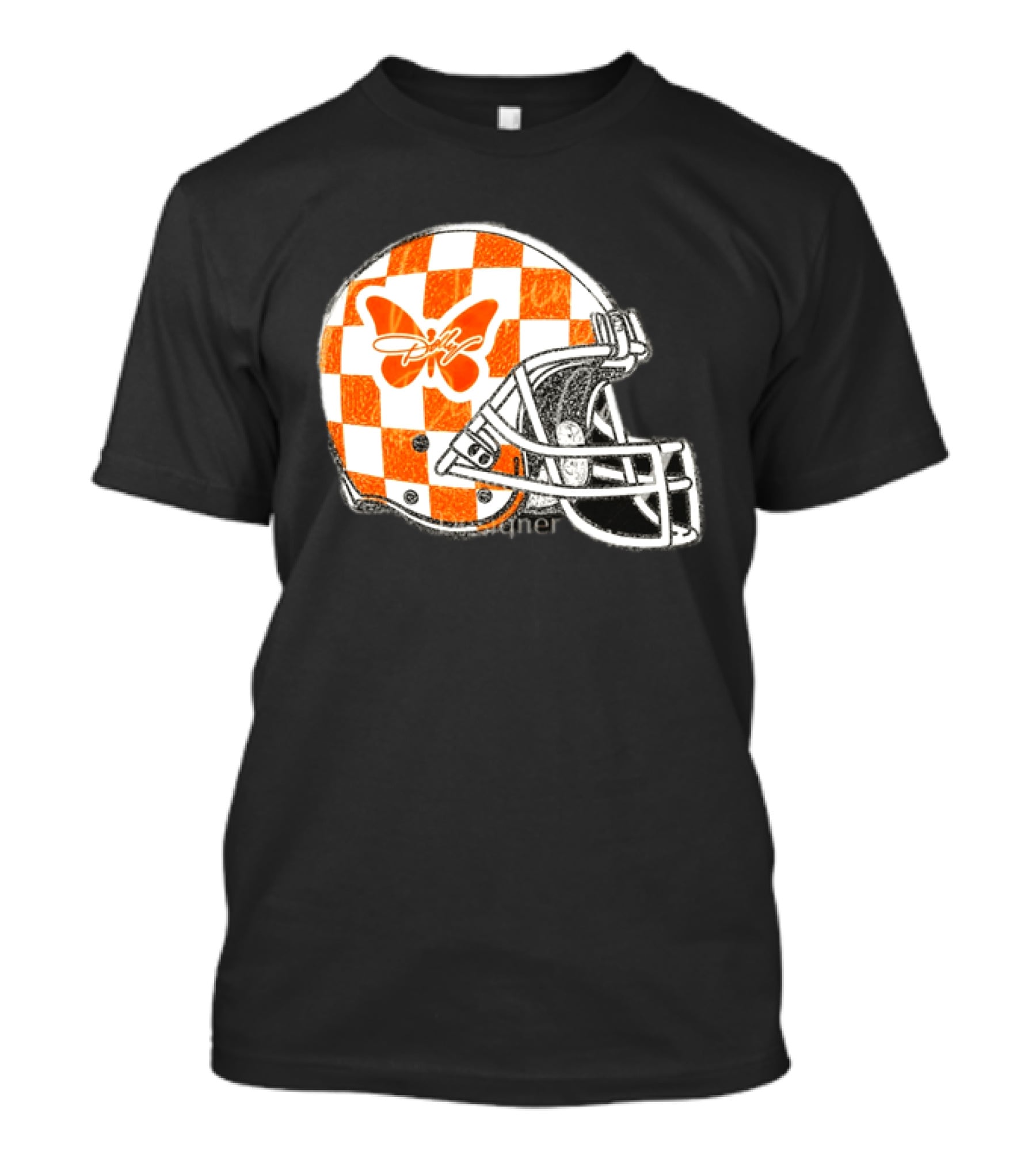 Tennessee Vols Football Helmet Checkerboard Butterfly Dolly Parton Version T-Shirt