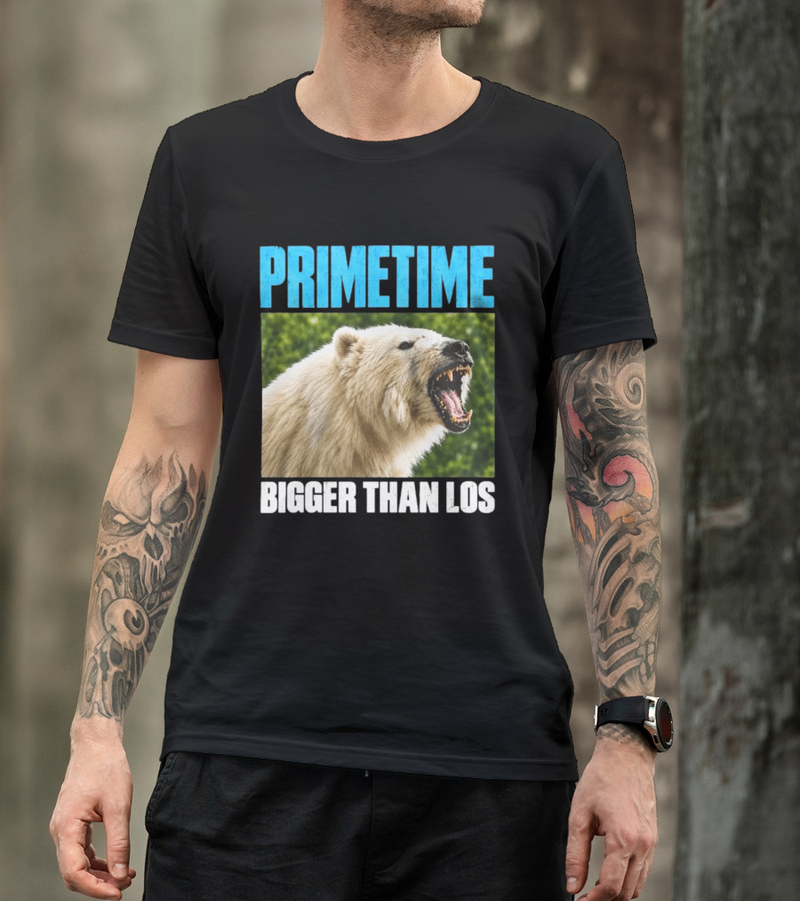PRIMETIME Bigger Than Los Polar Bear Roaring T-Shirt