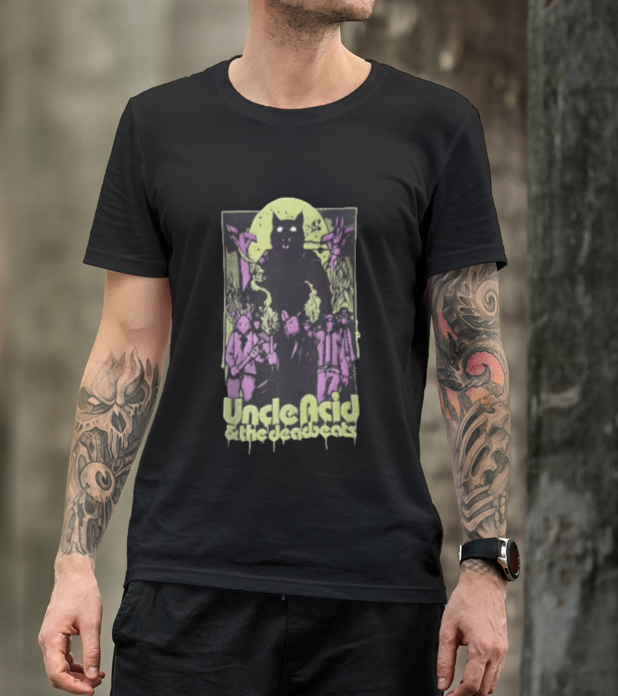 Uncle Acid And The Deadbeats Psych Rock Cat And Detectives Vintage Aesthetic T-Shirt