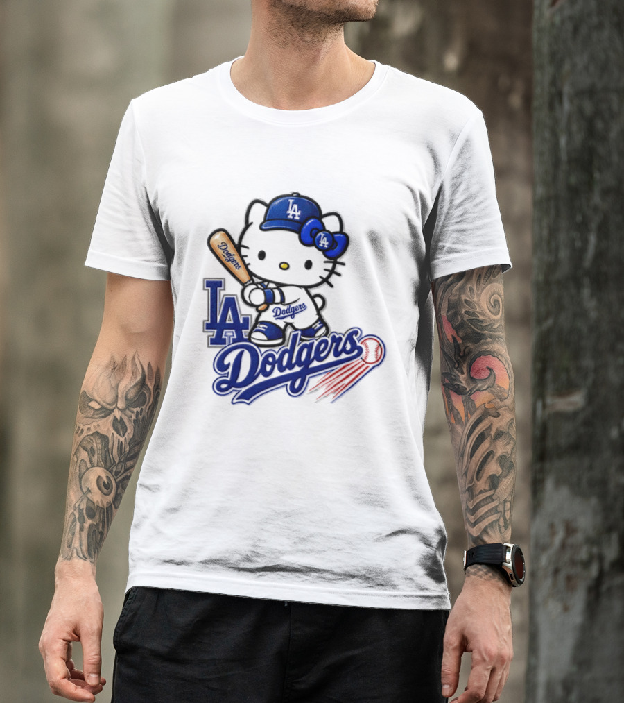 Hello Kitty Los Angeles Dodgers 2026 MLB Baseball Collaboration T-Shirt