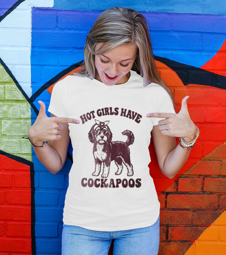 Hot Girls Have Cockapoos Dog With Sunglasses And Headband T-Shirt