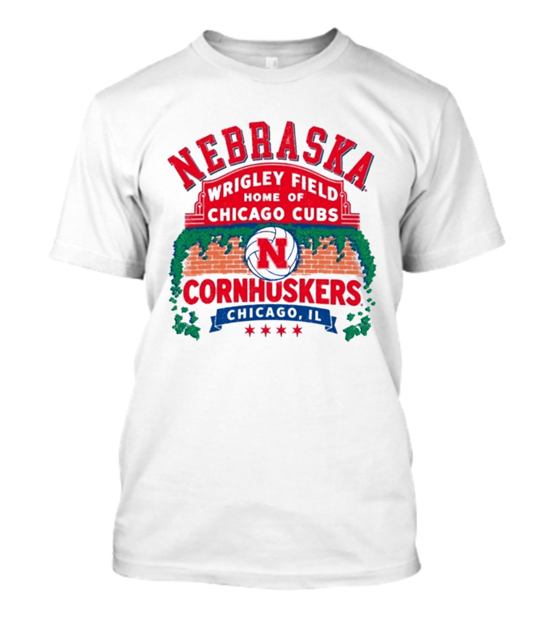 Nebraska Cornhuskers Volleyball Wrigley Field Home Of Chicago Cubs 2026 Chicago IL T-Shirt