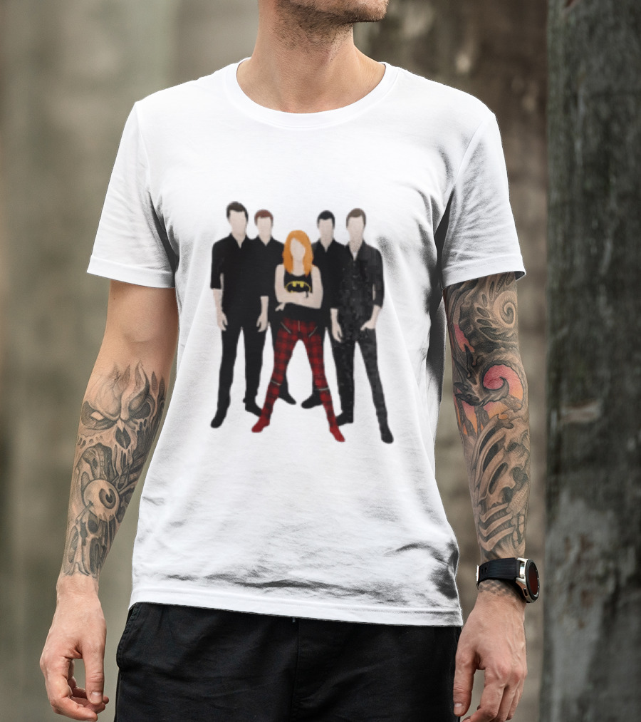 Vector Alternative Rock Band With Bat Symbol And Checkered Pants T-Shirt