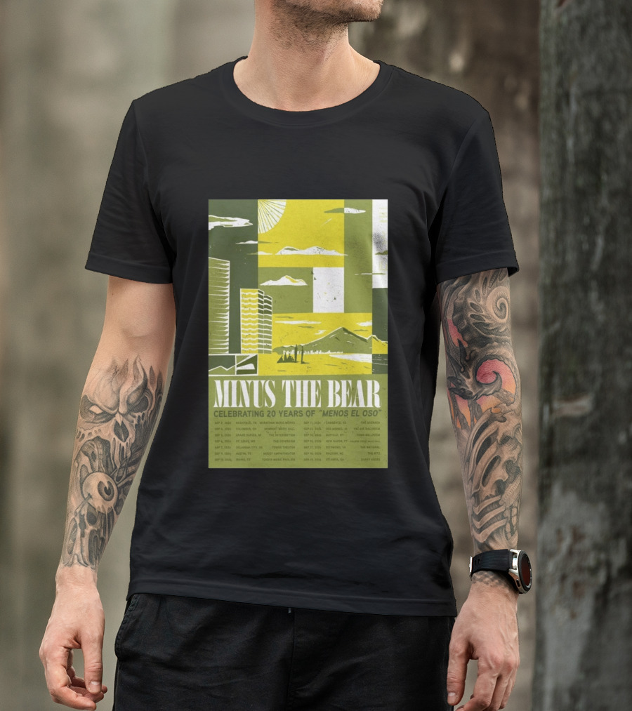 Minus The Bear Celebrating 20 Years Of Menos El Oso 2026 US Tour Dates T-Shirt