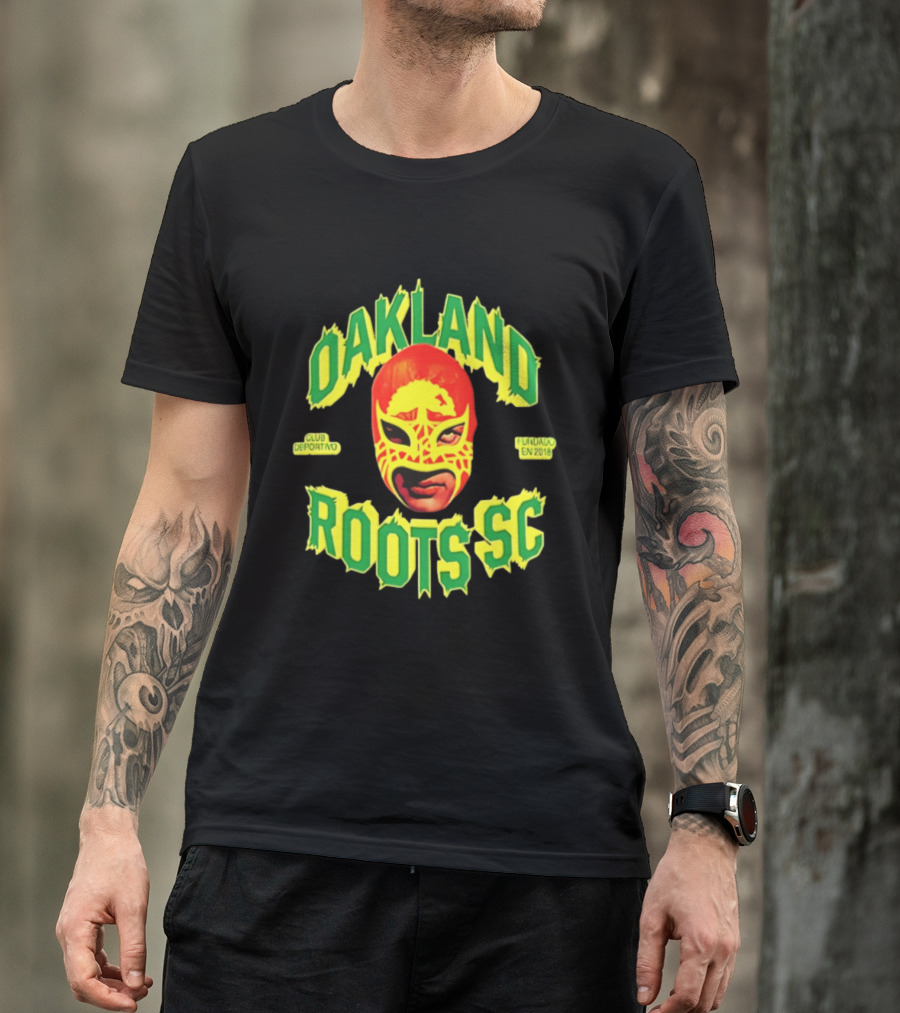 Oakland Roots SC Mucho Punk Máscara Luchador Club Deportivo Fundado En 2018 T-Shirt