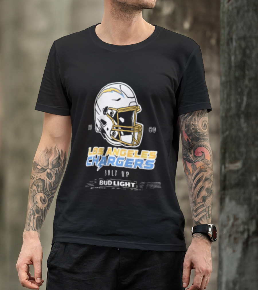 Los Angeles Chargers Bolt Up Bud Light Football 1960 T-Shirt