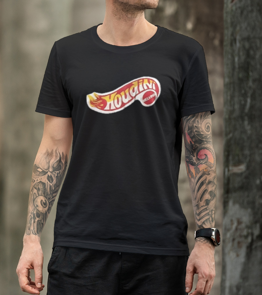 Melvins Houdini Red Yellow Flame Racing Toy Swoosh T-Shirt