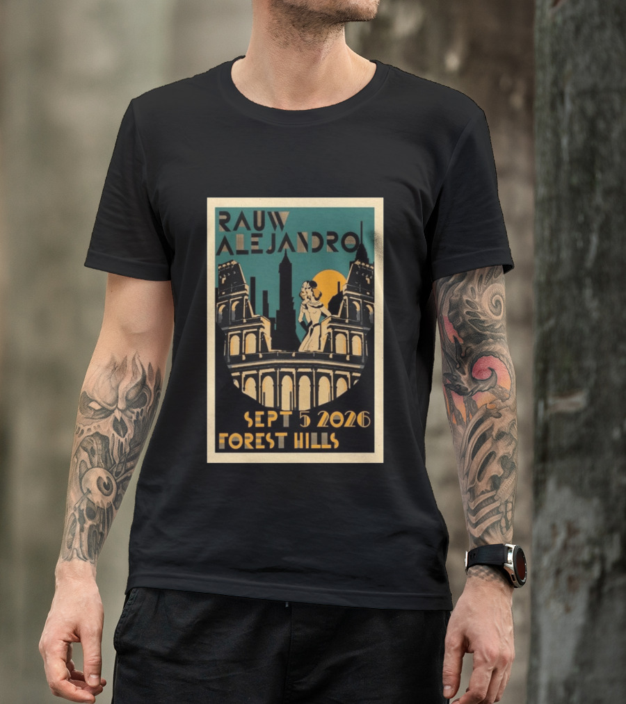 Rauw Alejandro Sept 5 2026 Forest Hills Stadium Art Deco T-Shirt