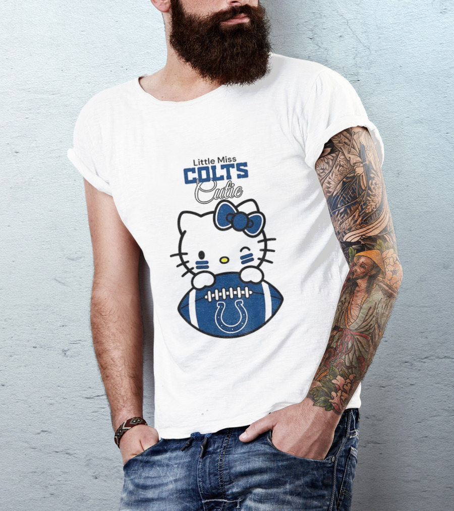 Little Miss Colts Cutie Hello Kitty Football T-Shirt