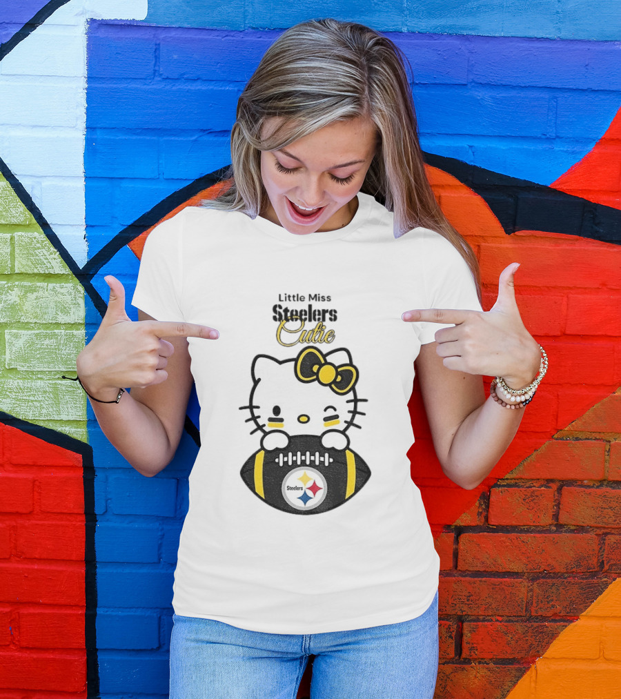 Hello Kitty Little Miss Steelers Cutie Football T-Shirt
