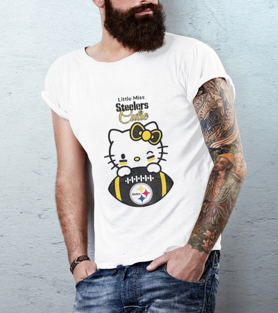 Hello Kitty Little Miss Steelers Cutie Football T-Shirt