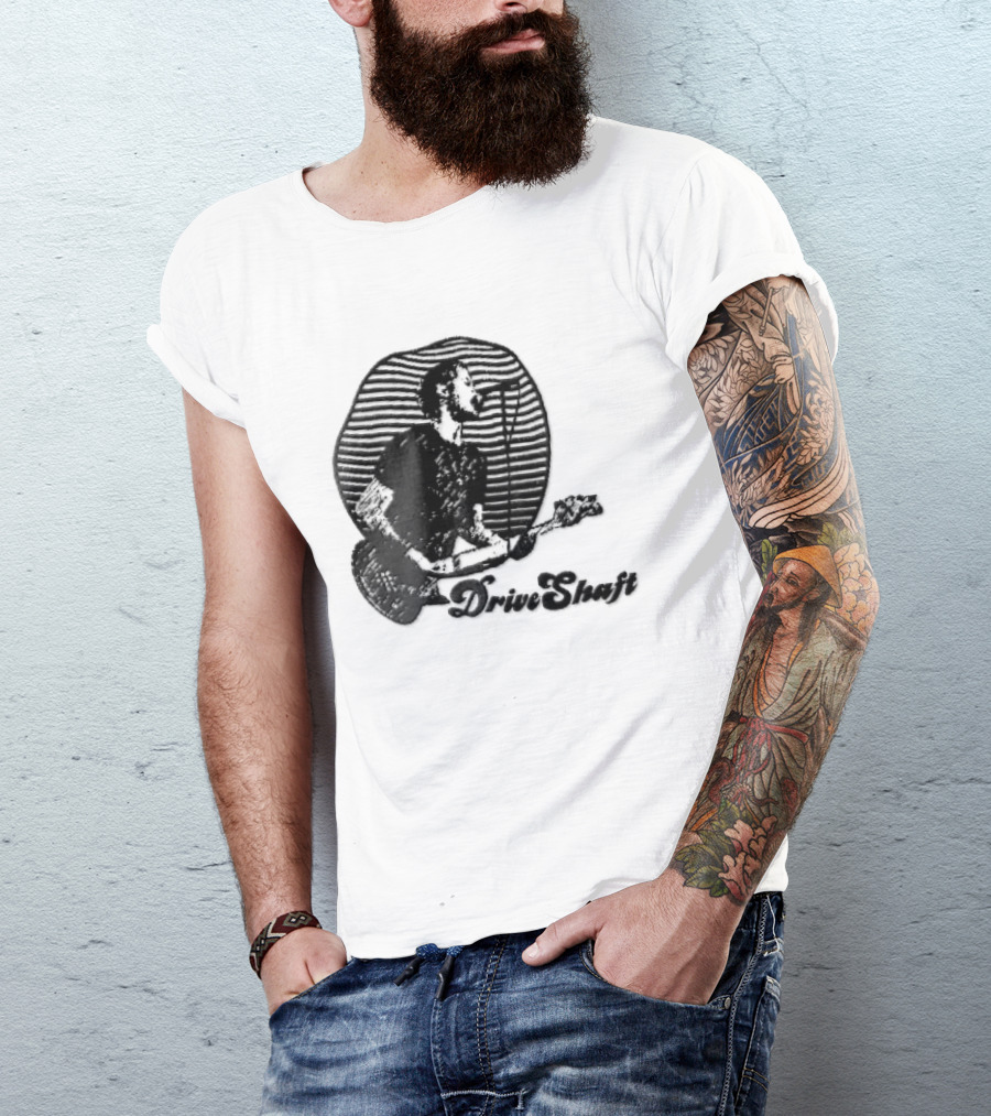 Drive Shaft Bassist Microphone Striped Halftone T-Shirt