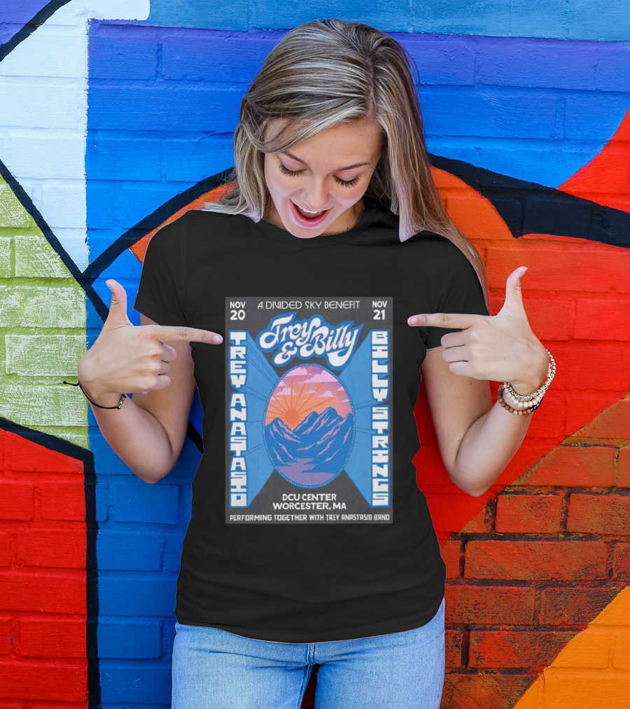 Trey Anastasio And Billy Strings A Divided Sky Benefit At DCU Center Worcester MA November 20 21 2026 T-Shirt