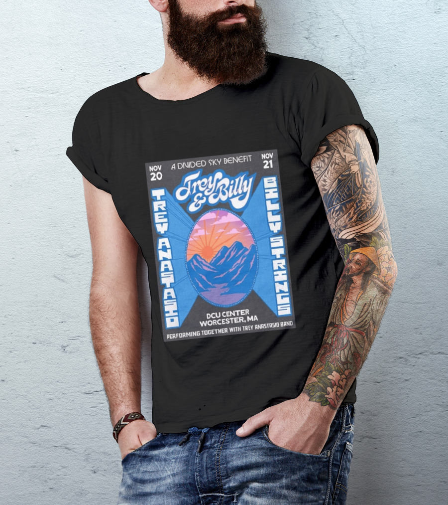 Trey Anastasio And Billy Strings A Divided Sky Benefit At DCU Center Worcester MA November 20 21 2026 T-Shirt