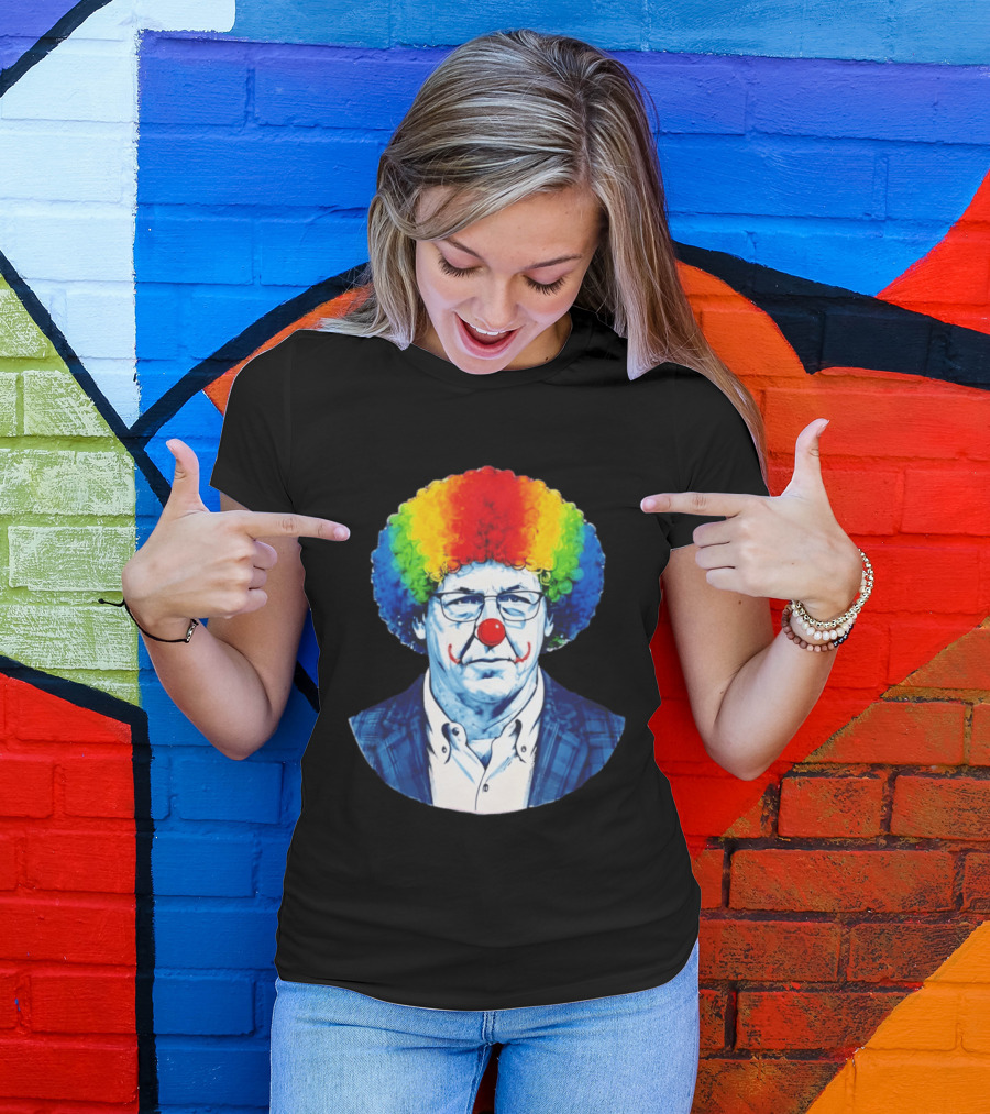 LSU Tigers Football Coach Brian Kelly Clown Red Nose Rainbow Wig T-Shirt